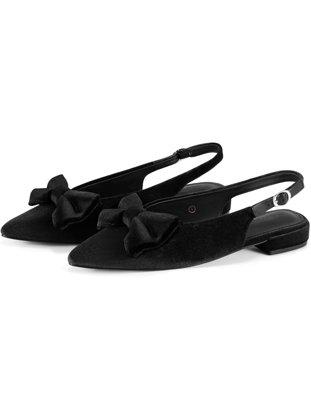 Womens Slingback Flats Pointed Toe Bow